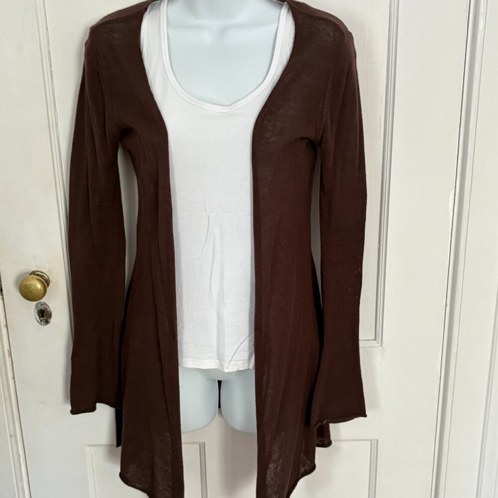 Acrobat 100% Cotton, Chocolate Brown Cardigan, Size XS
